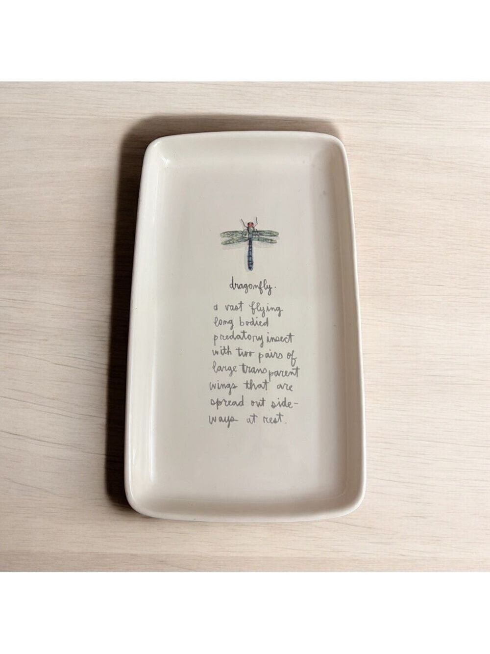 Rae Dunn Artisan Collection Dragonfly Tray EUC
